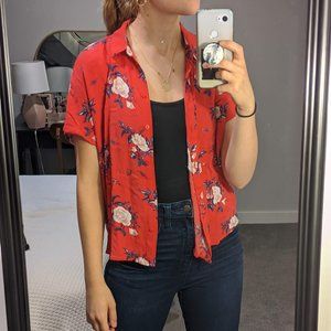 H&M Floral Button Up Top